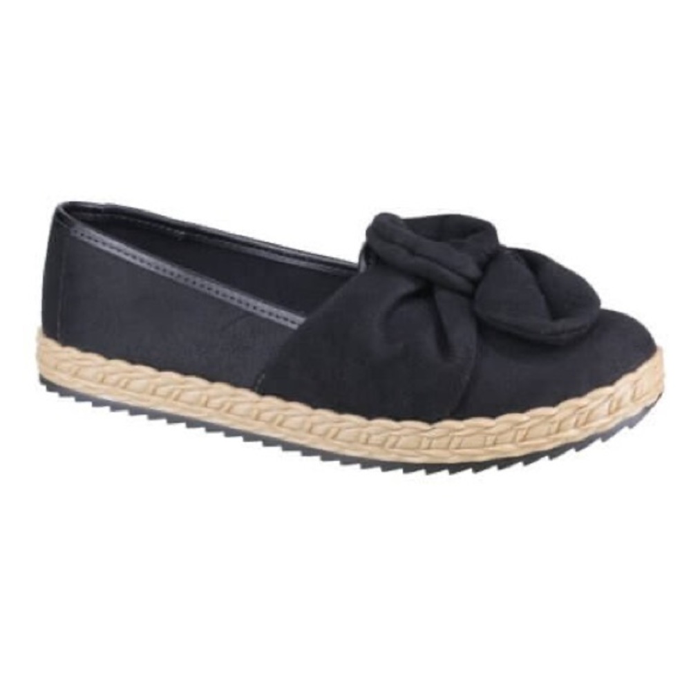 Moleca Black Alpargata Suede Flex Slip on Shoes